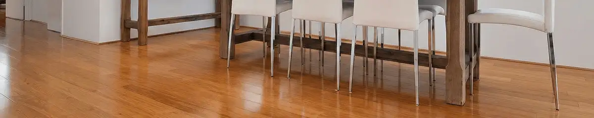 Professionally installed and refinished bamboo flooring in a residential home, showcasing smooth finish and natural wood tones in Arvada, CO