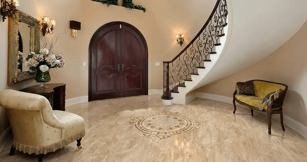 Entrance hall with professionally installed ceramic tile flooring in Arvada CO